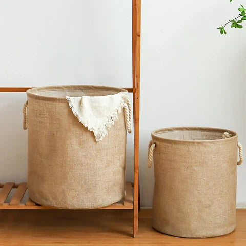 Cotton-Linen Foldable Laundry Basket – image 5