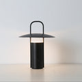 Cordless Metal Table Lamp, USB Rechargeable 3-Colour LED Light - Black