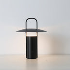 Cordless Metal Table Lamp, USB Rechargeable 3-Colour LED Light - Black
