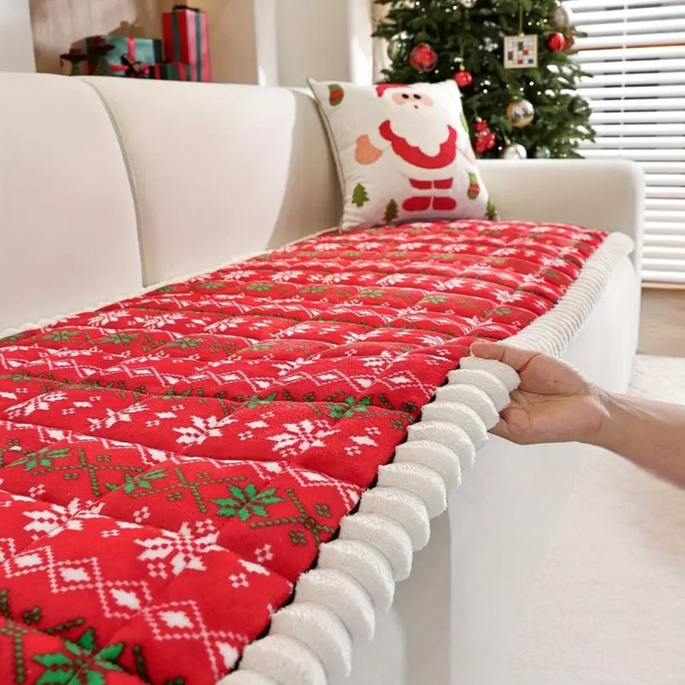 Festive Winter Sofa Cover in Red or White
