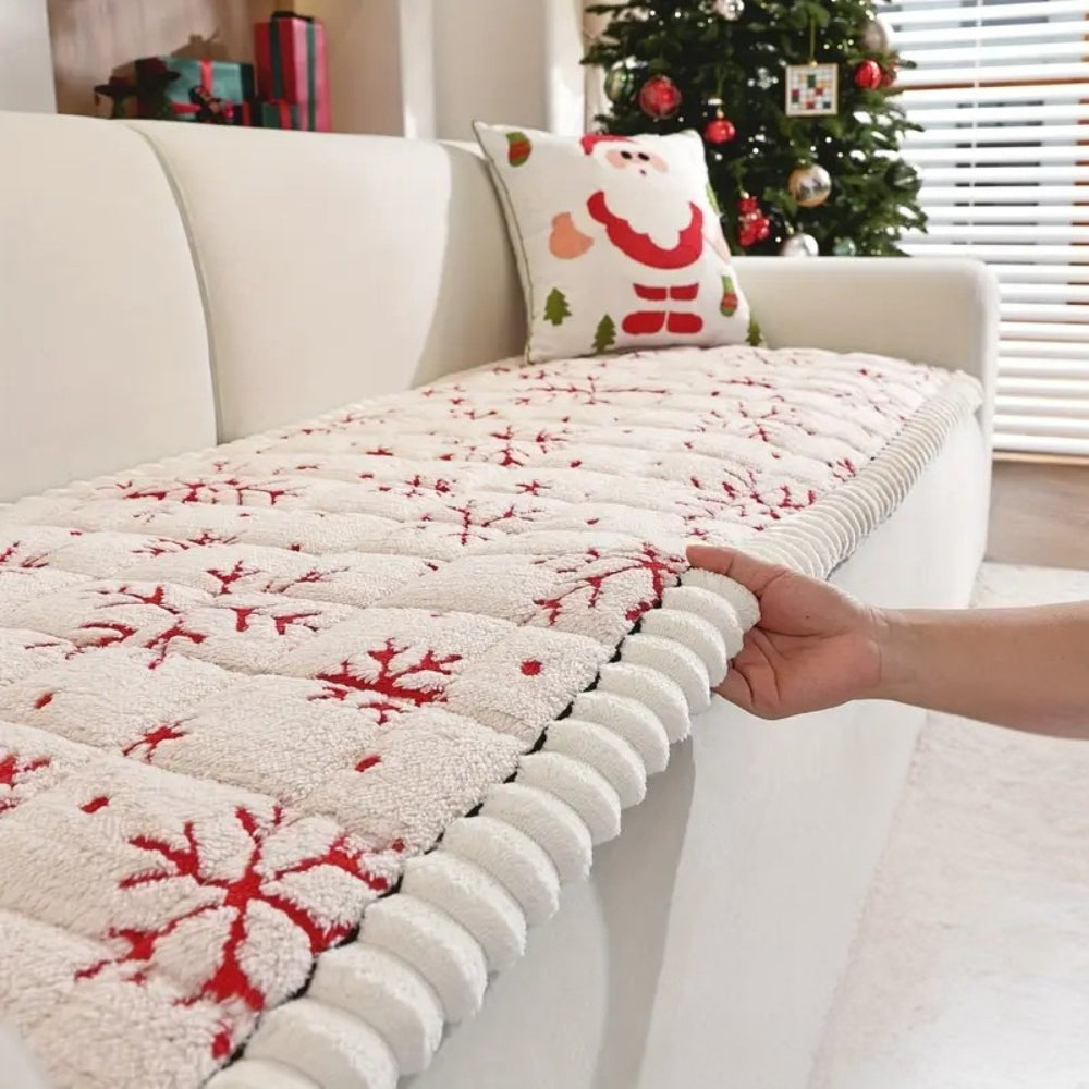 Festive Winter Sofa Cover in Red or White
