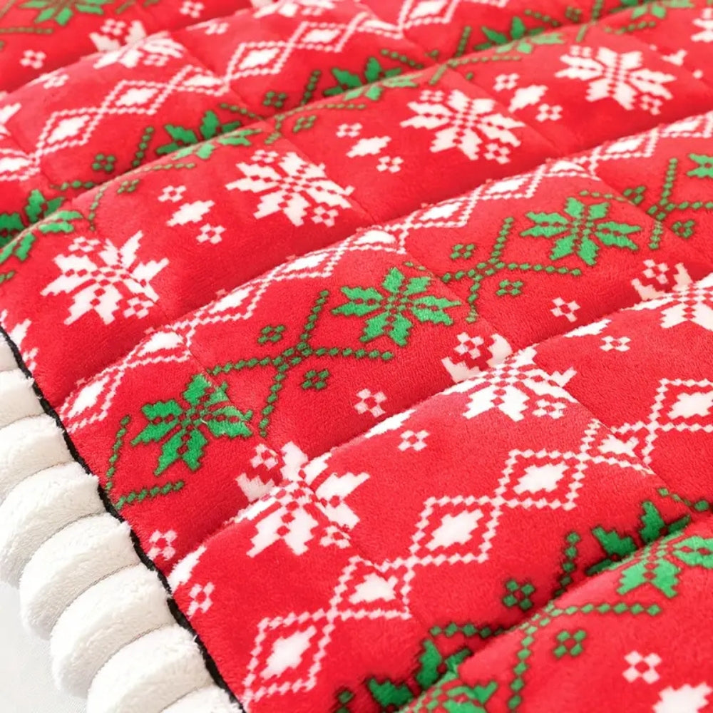 Festive Winter Sofa Cover in Red or White