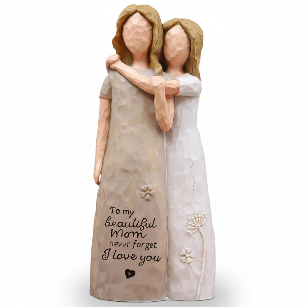 Mother and Daughter Figurine, Decorative Keepsake Sculpture — product view 2