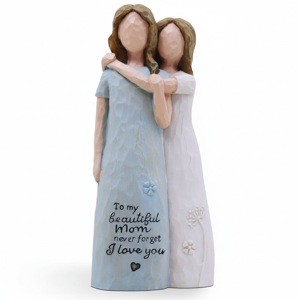 Mother and Daughter Figurine, Decorative Keepsake Sculpture — product view 3
