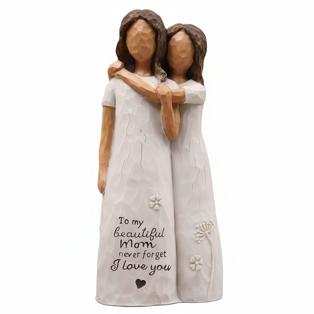 Mother and Daughter Figurine, Decorative Keepsake Sculpture — product view 4