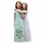 Mother and Daughter Figurine, Decorative Keepsake Sculpture — product view 5