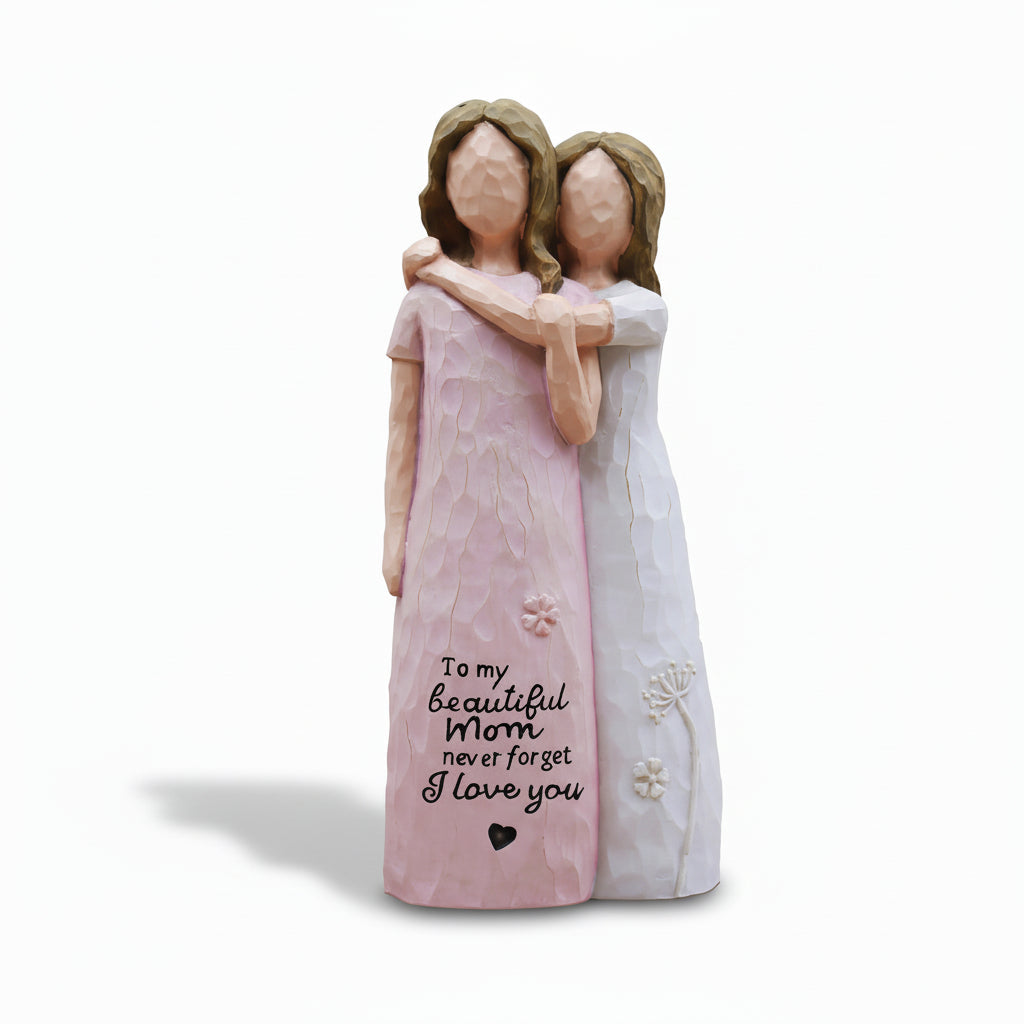 Mother and Daughter Figurine, Decorative Keepsake Sculpture — product view 6
