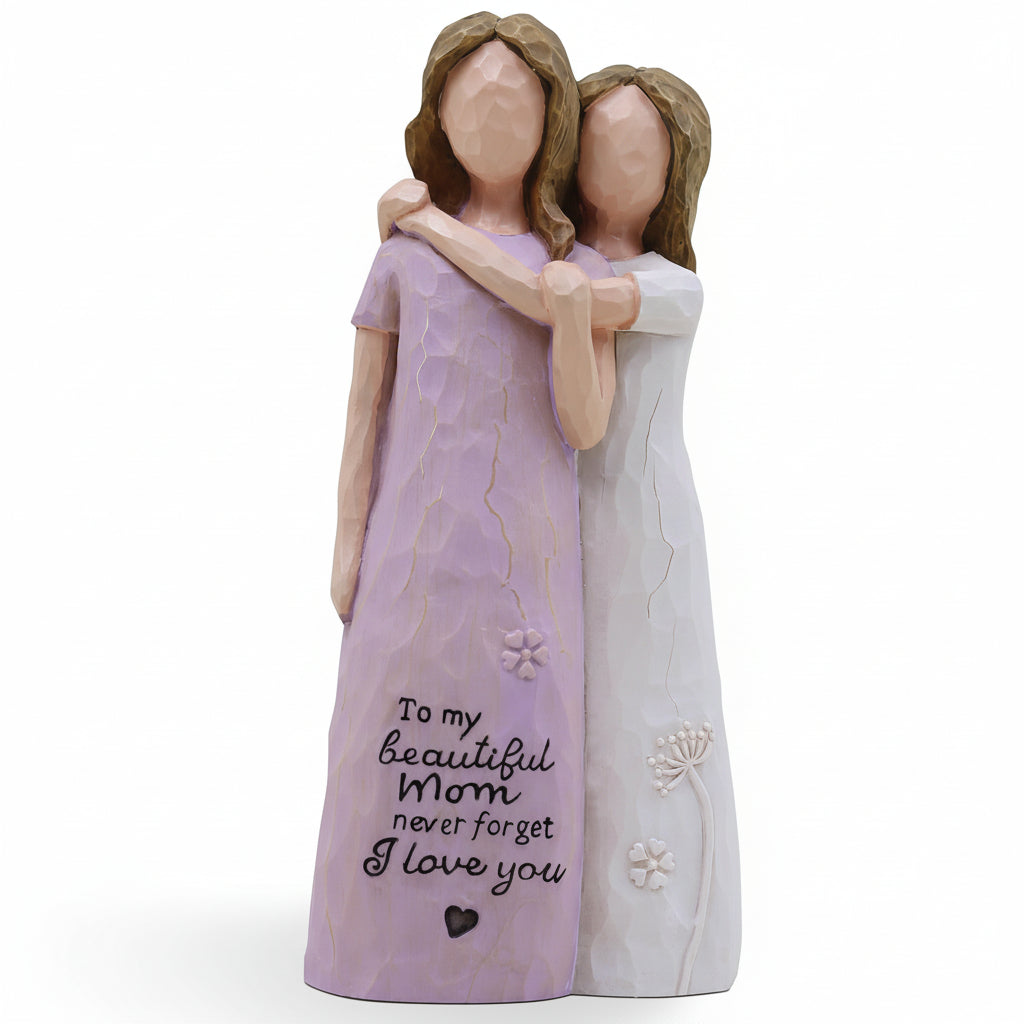 Mother and Daughter Figurine, Decorative Keepsake Sculpture — product view 7