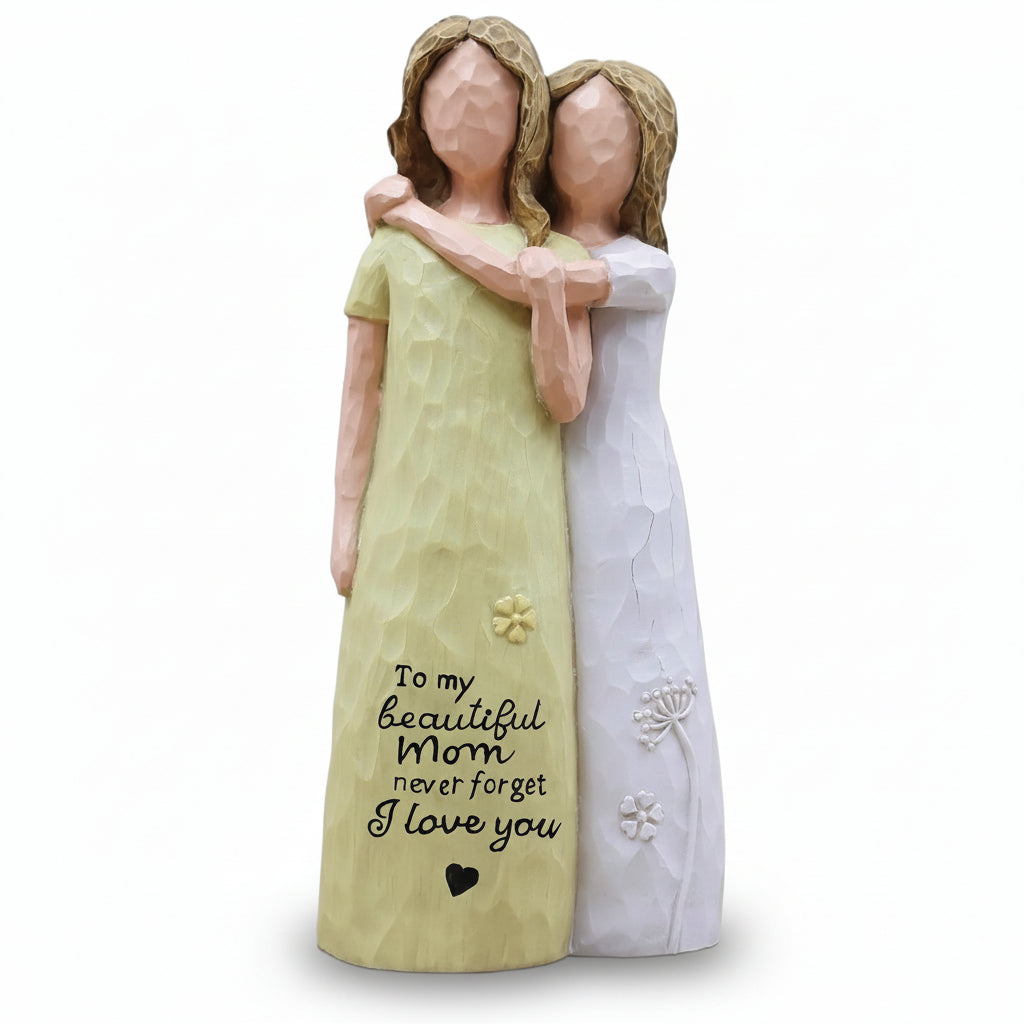 Mother and Daughter Figurine, Decorative Keepsake Sculpture — product view 8