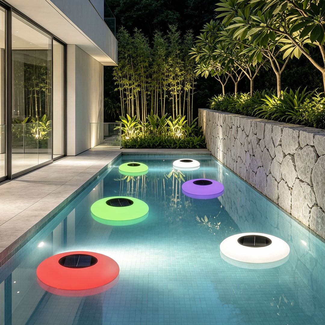 Solar Floating Pond Light, RGB LED Pool Lamp with Remote — product view 3