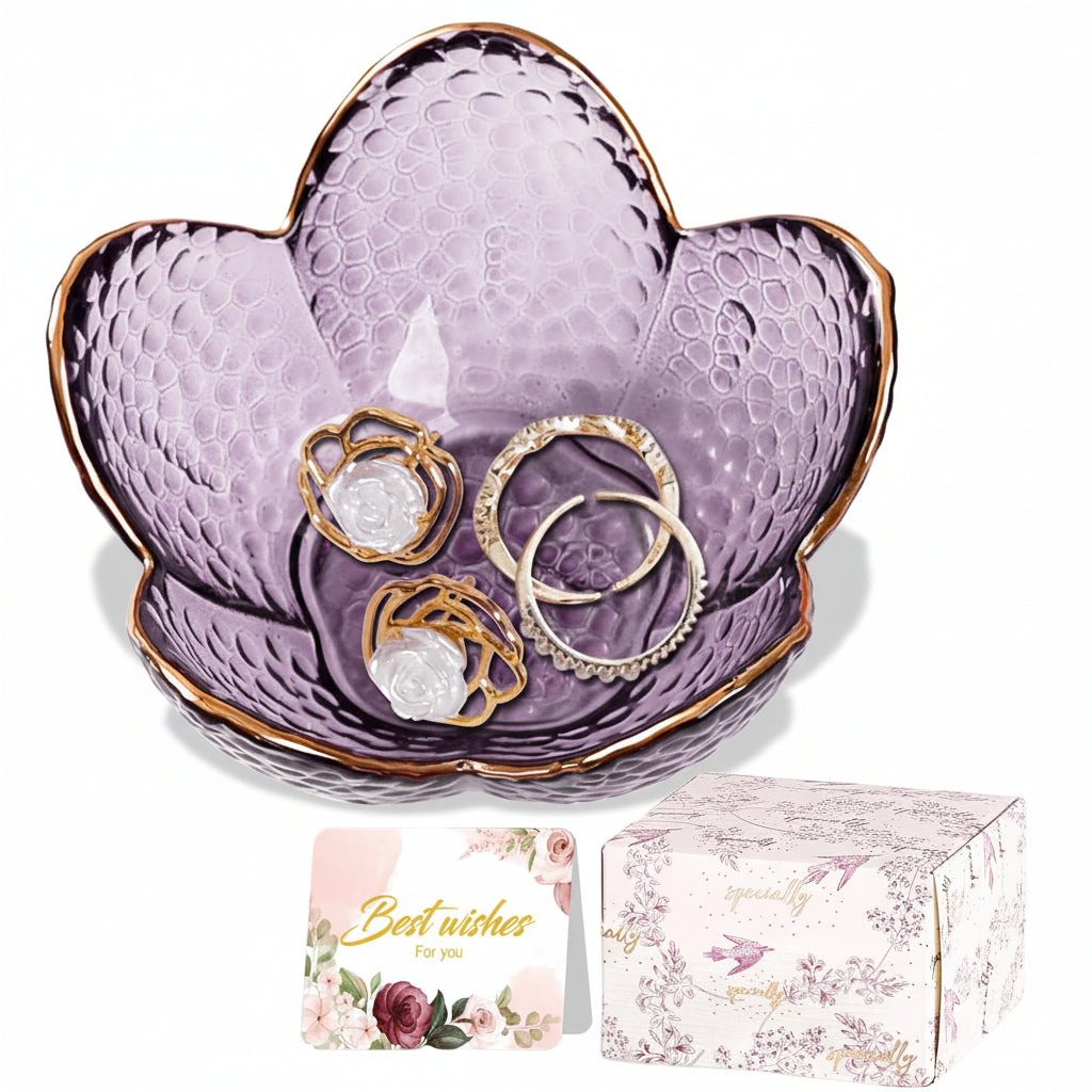 Flower Jewelry Dish Ceramic Ring Holder Tray Gift