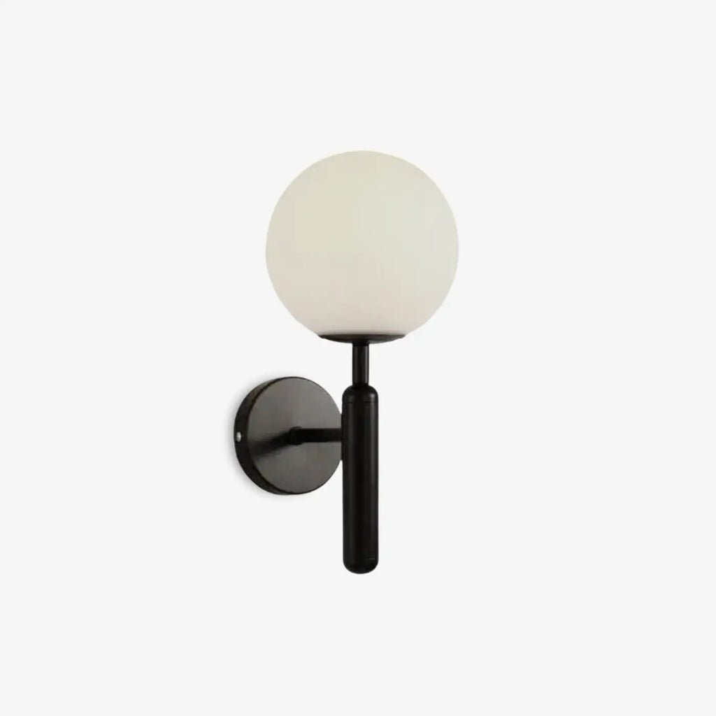 Glass Globe Wall Sconce with Black or Gold-Tone Frame - view 10