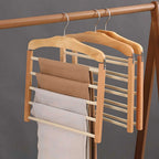 Multi-Tier Wardrobe Hanger, Wood and Metal Organiser - product view 4