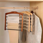 Multi-Tier Wardrobe Hanger, Wood and Metal Organiser - product view 5