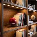 Gravity Ball Bookend, Metal and Acrylic Shelf Organiser - product view 1