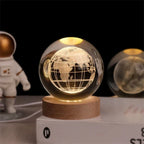 Glass Sphere LED Night Light with Wooden Base, Celestial Designs — product view 5