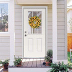 Artificial Sunflower Wreath with Rattan Base, 40 cm