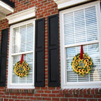 Artificial Sunflower Wreath with Rattan Base, 40 cm