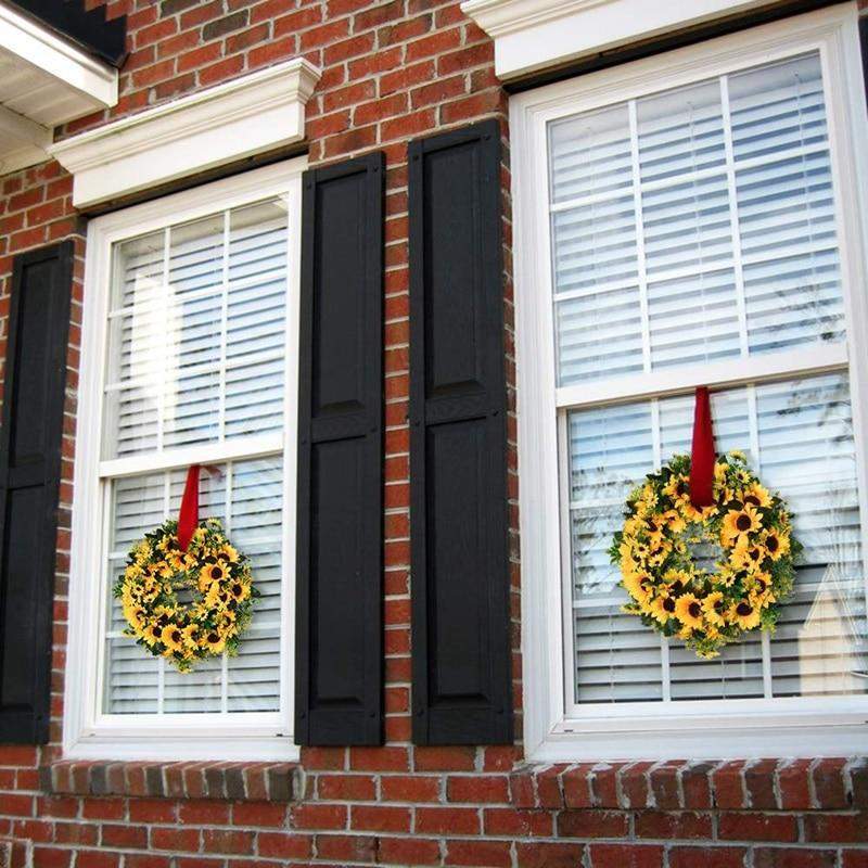 Artificial Sunflower Wreath with Rattan Base, 40 cm