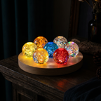 Galaxy Crystal Orb Lamp Set, Seven Orbs with USB Wood Base - product view 3