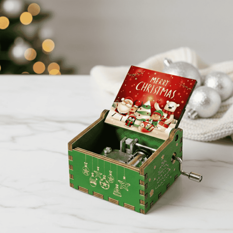 Hand-Wound Christmas Music Box