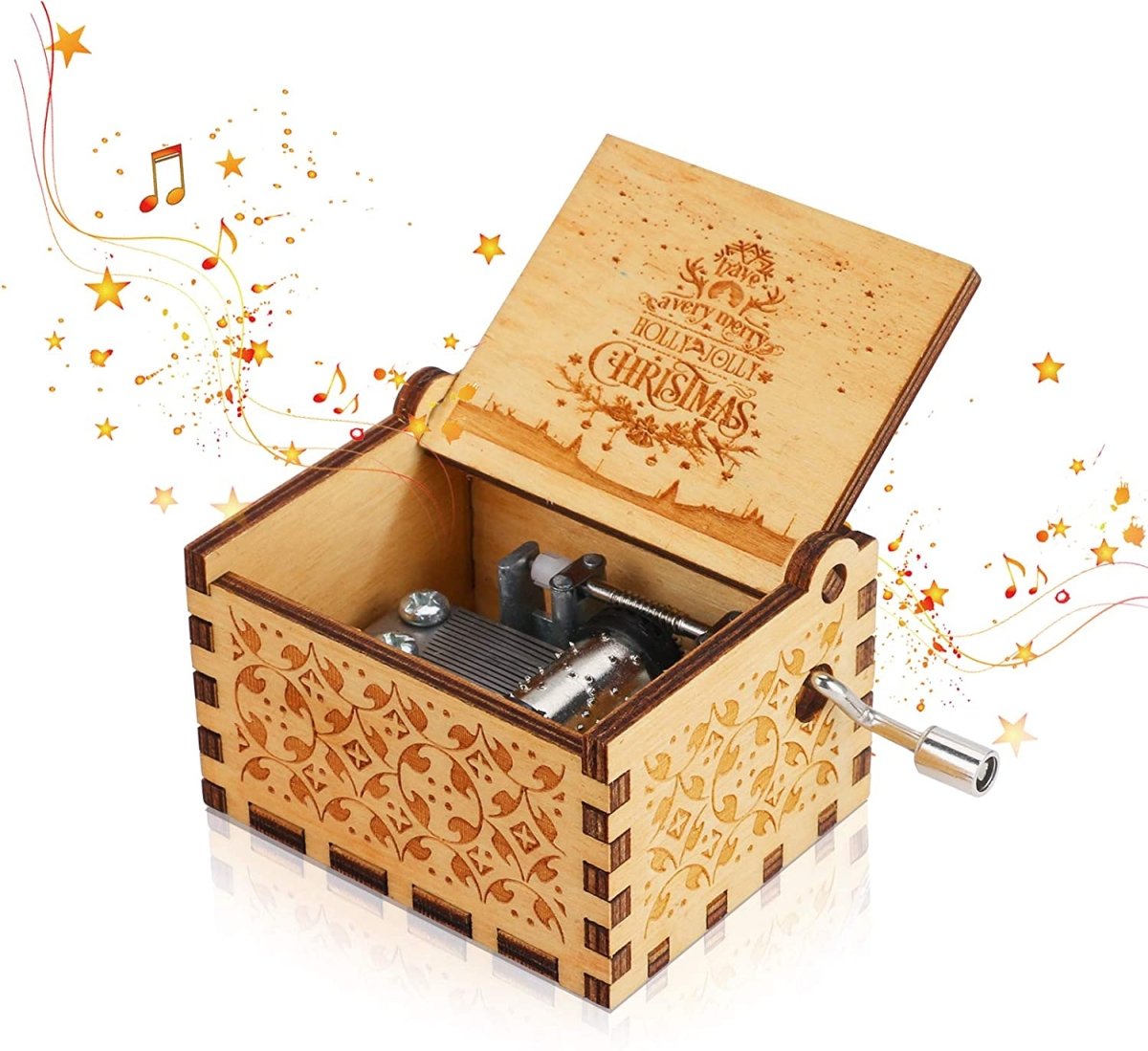Hand-Wound Christmas Music Box