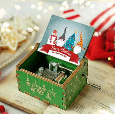 Hand-Wound Christmas Music Box