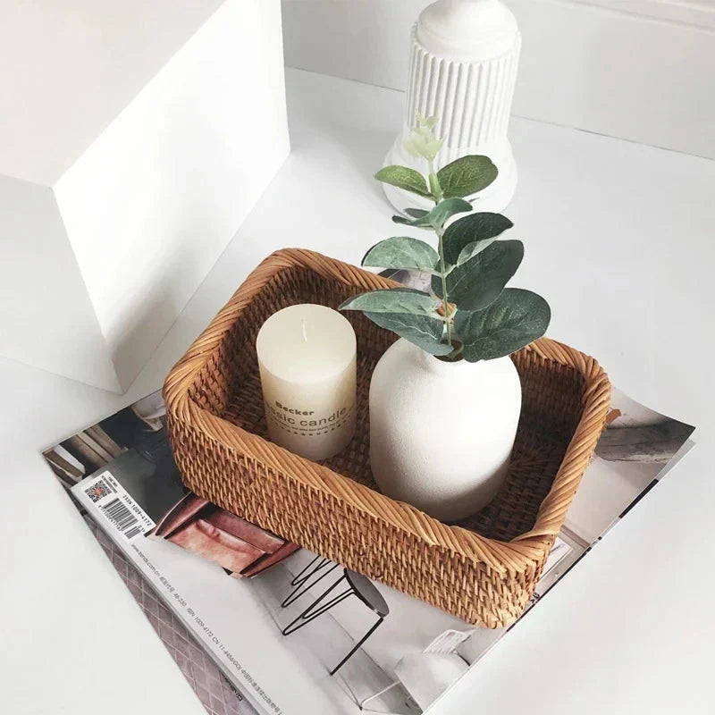 Woven Rattan Storage Basket