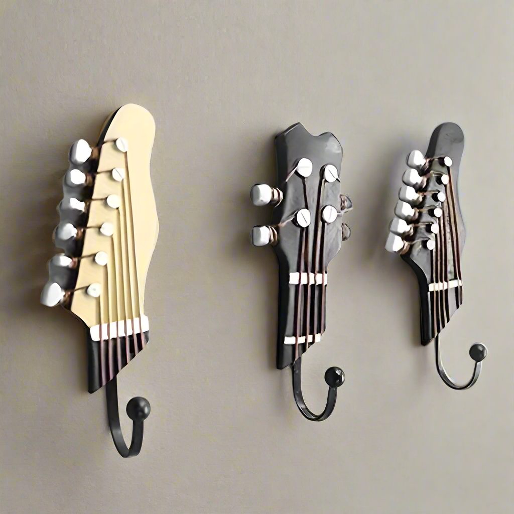 Decorative Guitar Wall Hooks, Set of 3 — product view 1