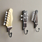 Decorative Guitar Wall Hooks, Set of 3 — product view 1