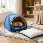 2-in-1 Bear Ear Pet Cave Bed with Removable Cushion — product view 2
