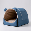 2-in-1 Bear Ear Pet Cave Bed with Removable Cushion — product view 1