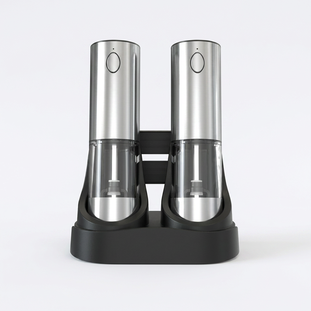 Battery-Operated Salt and Pepper Grinder Set with LED Lights — product view 4