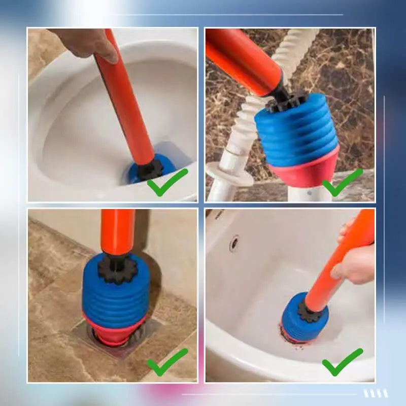 Air-Pressure Toilet Plunger with Push-Button Release