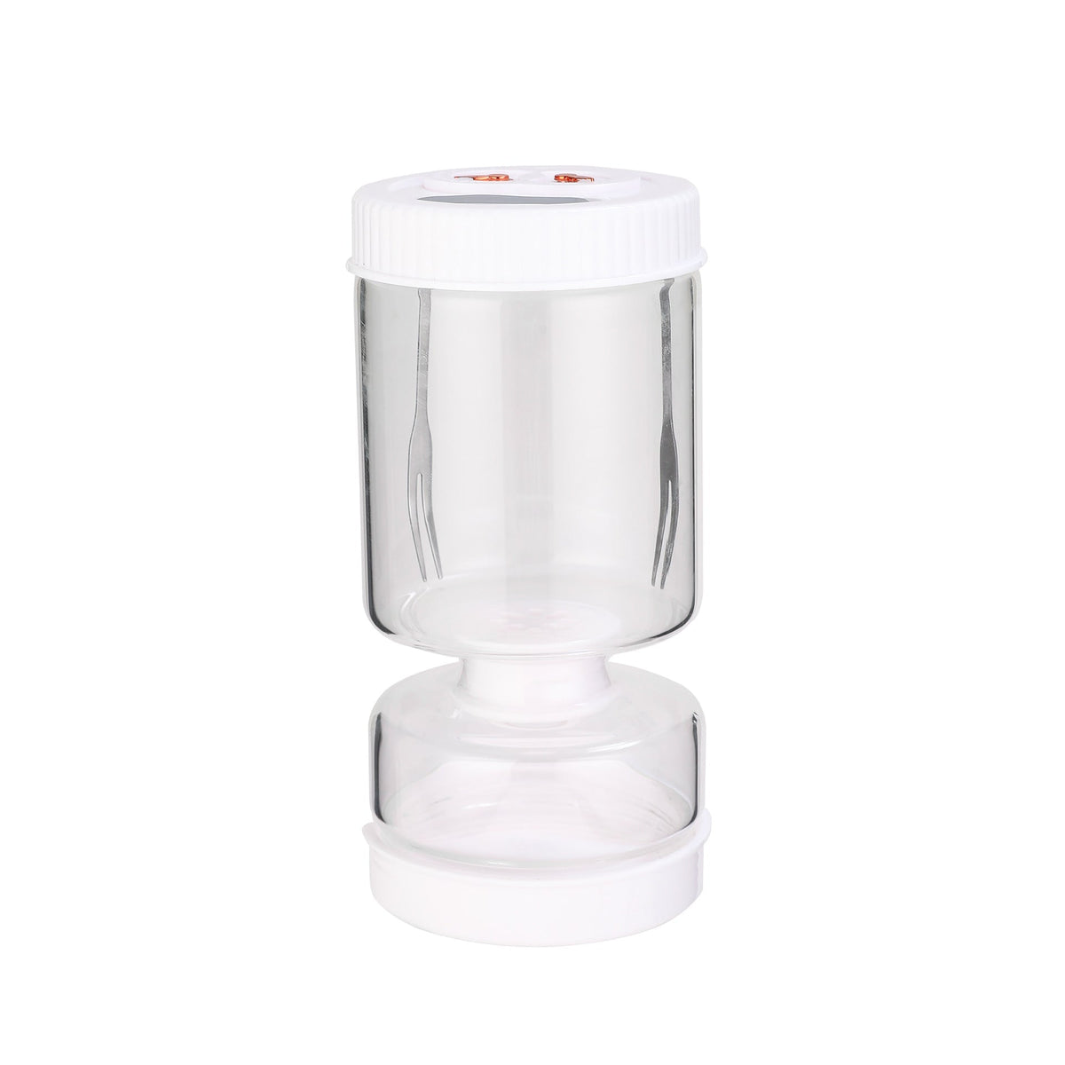 Glass Pickle Jar with Strainer and 2 Mini Forks