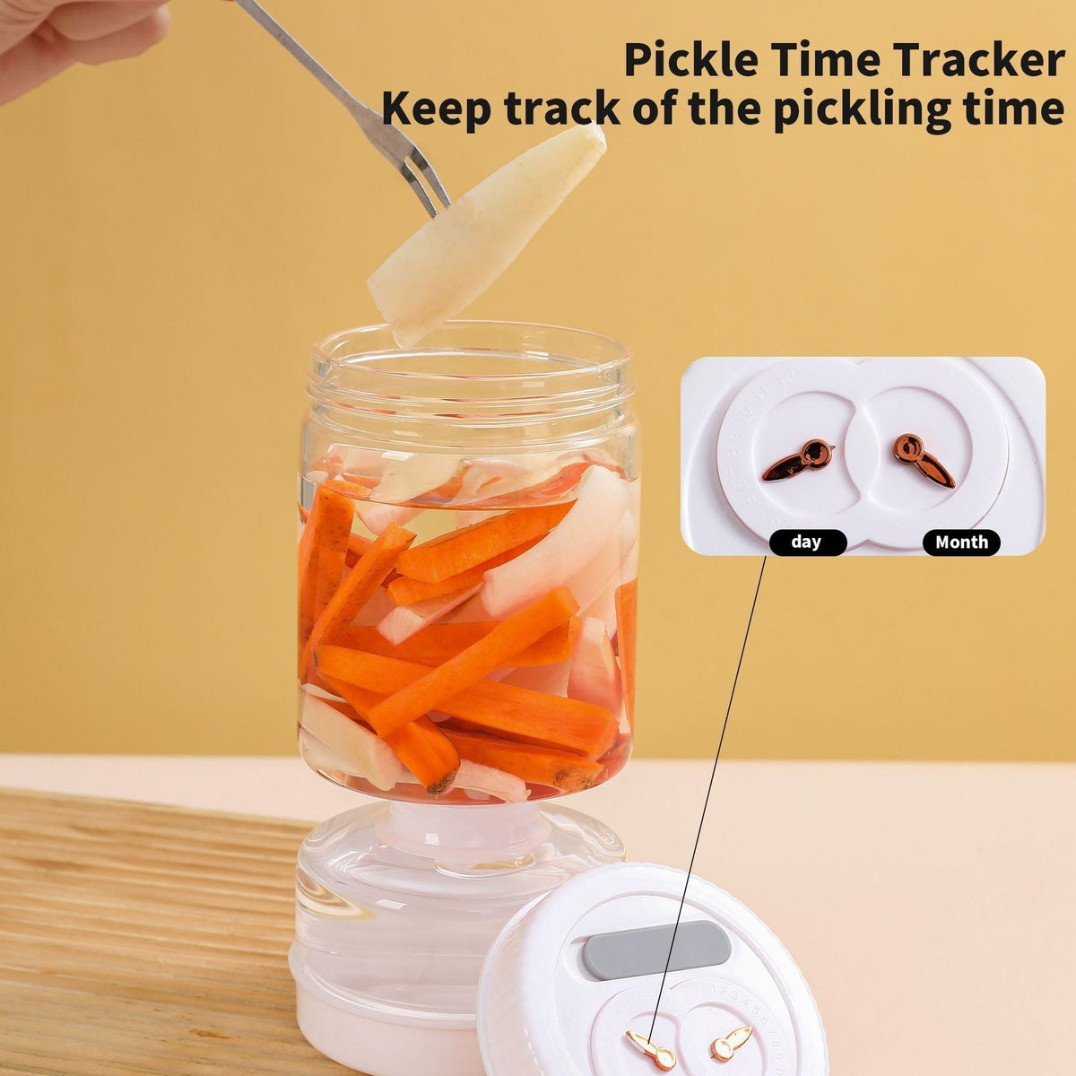 Glass Pickle Jar with Strainer and 2 Mini Forks