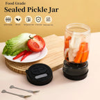 Glass Pickle Jar with Strainer and 2 Mini Forks