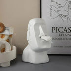 Moai Face Resin Tissue Box Cover