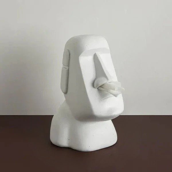 Moai Face Resin Tissue Box Cover