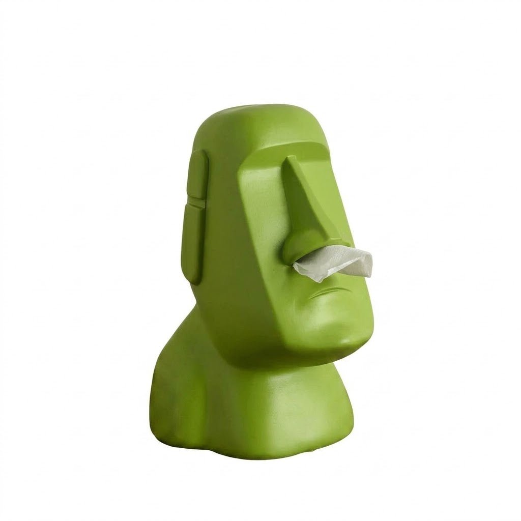 Moai Face Resin Tissue Box Cover
