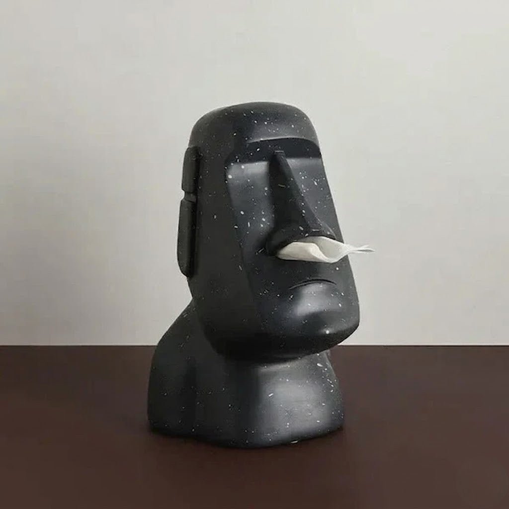 Moai Face Resin Tissue Box Cover