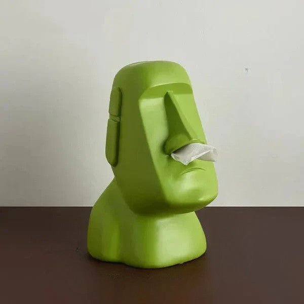 Moai Face Resin Tissue Box Cover