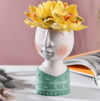 Sculptural Face Resin Plant Pot