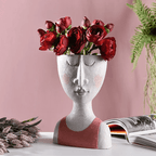 Sculptural Face Resin Plant Pot