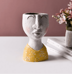 Sculptural Face Resin Plant Pot