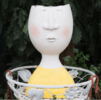 Sculptural Face Resin Plant Pot