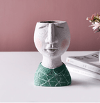 Sculptural Face Resin Plant Pot