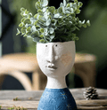 Sculptural Face Resin Plant Pot