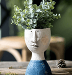 Sculptural Face Resin Plant Pot