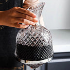 Rotating Crystal Wine Decanter with Base, 1.5 L